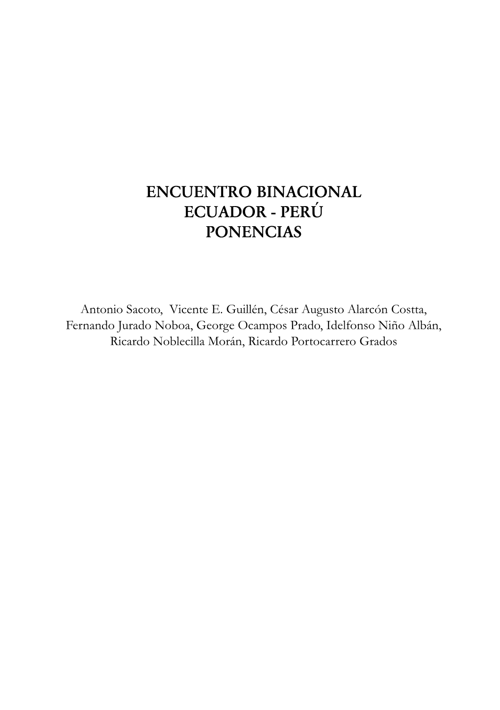 Encuentro Binacional Ecuador - Perú Ponencias