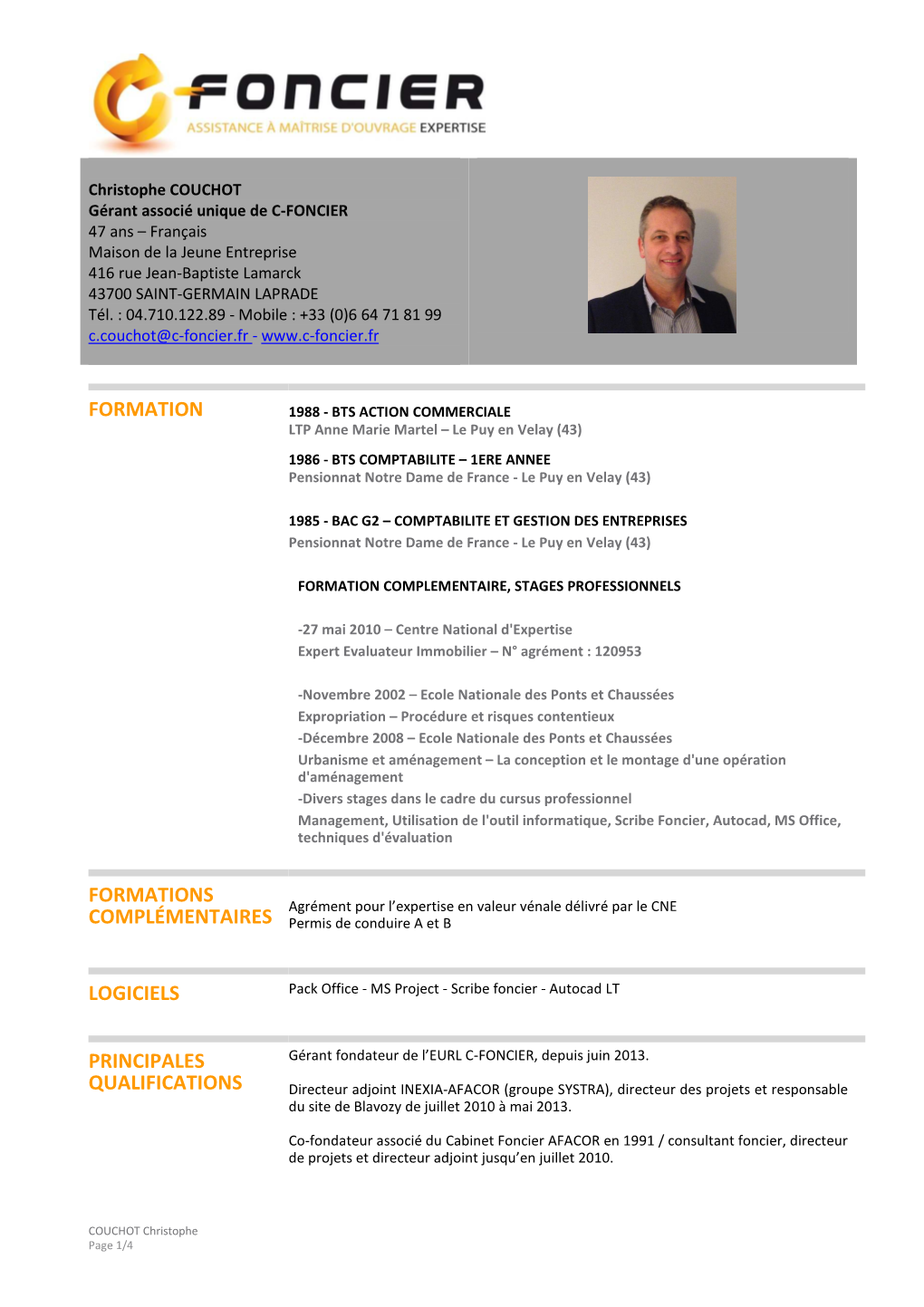 C-FONCIER COUCHOT Christophe CV