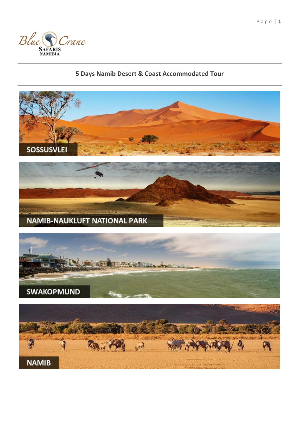 5 Days Namib Desert & Coast Accommodated Tour