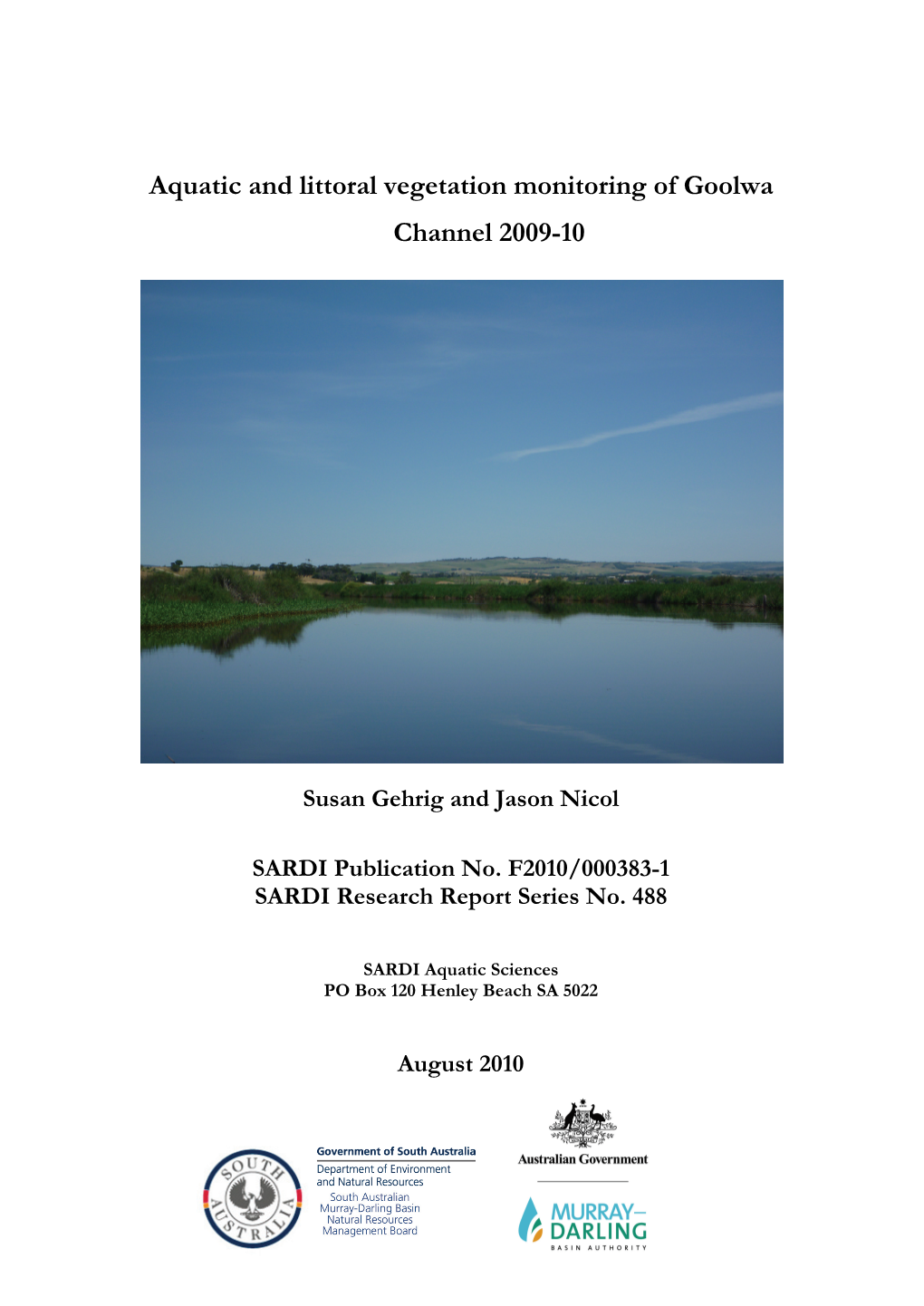 Vegetation Monitoring in the Goolwa-Clayton Weir Pool: 2009/2010