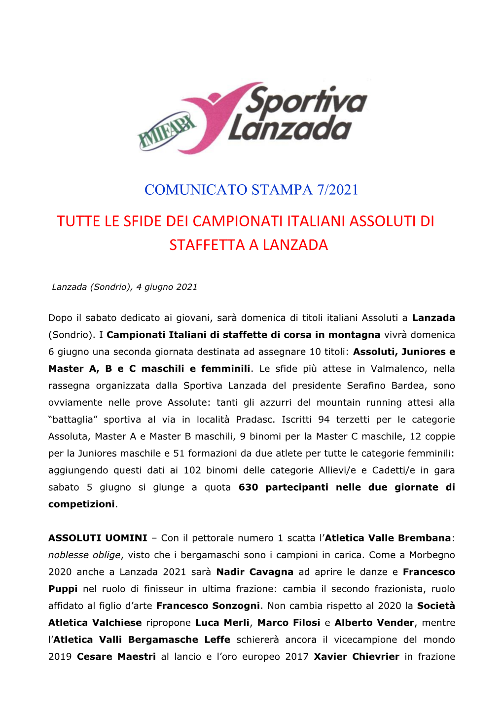 Tutte Le Sfide Dei Campionati Italiani Assoluti Di Staffetta a Lanzada