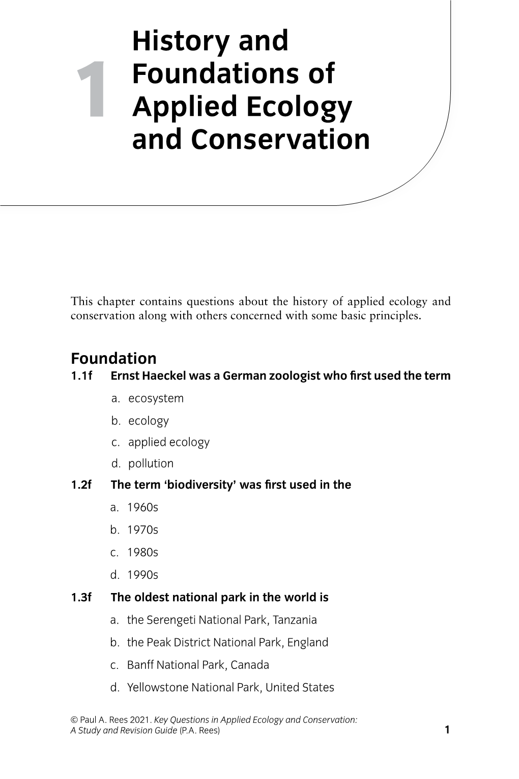 History and Foundations of Applied Ecology and Conservation