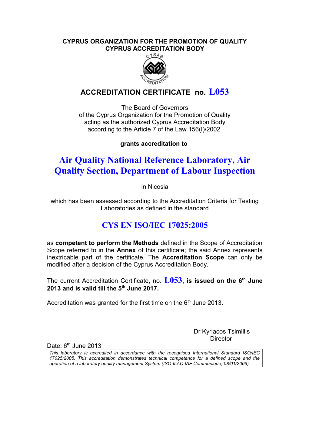 Cyprus Organization for the Promotion of Quality Cyprus Accreditation Body