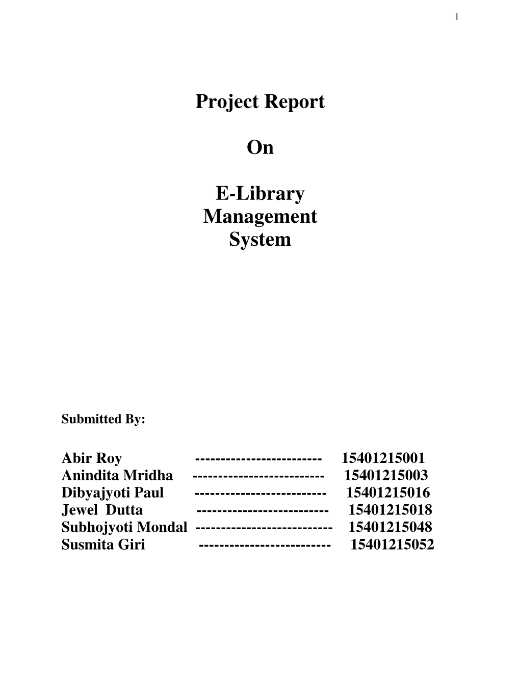 Project Report on E-Library Management System