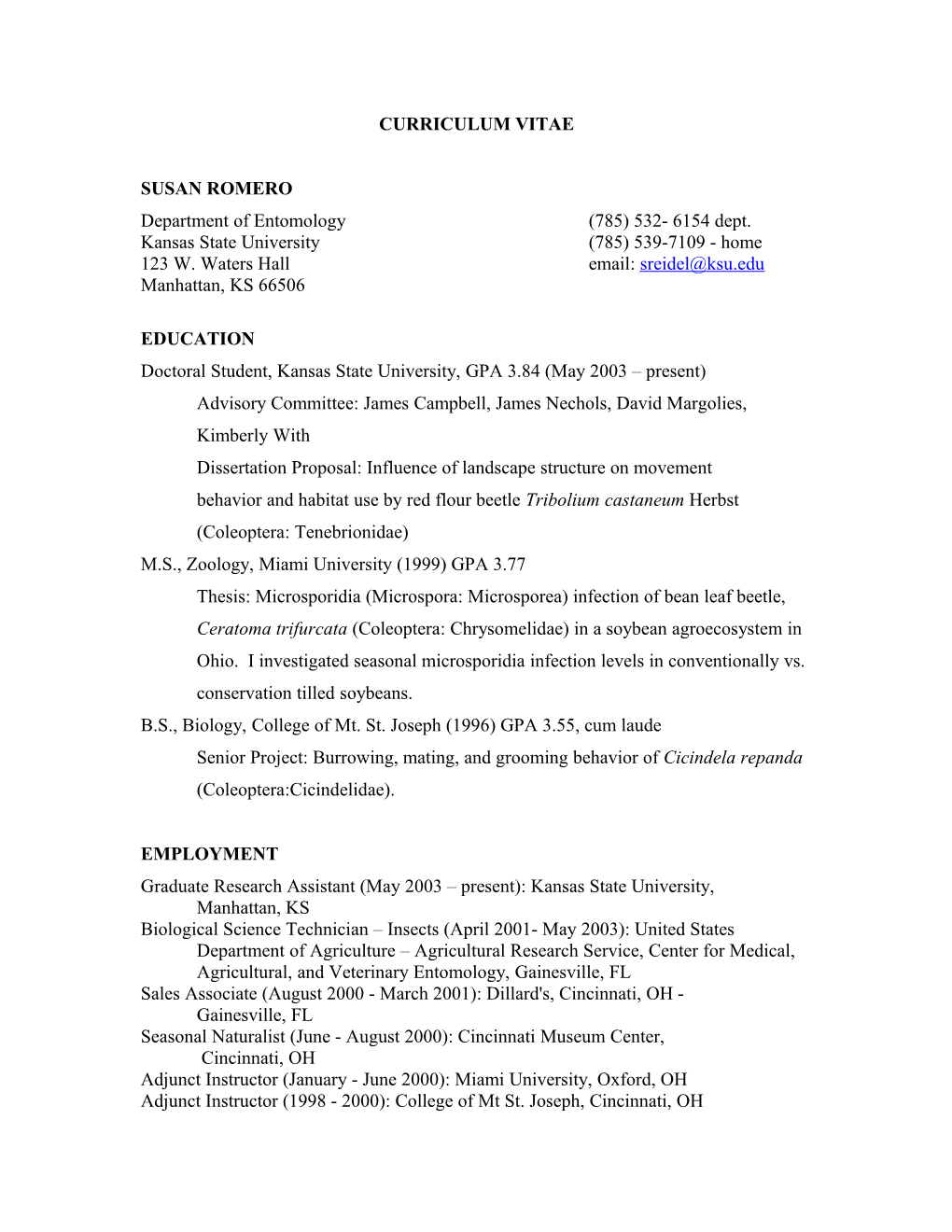 Curriculum Vitae s81