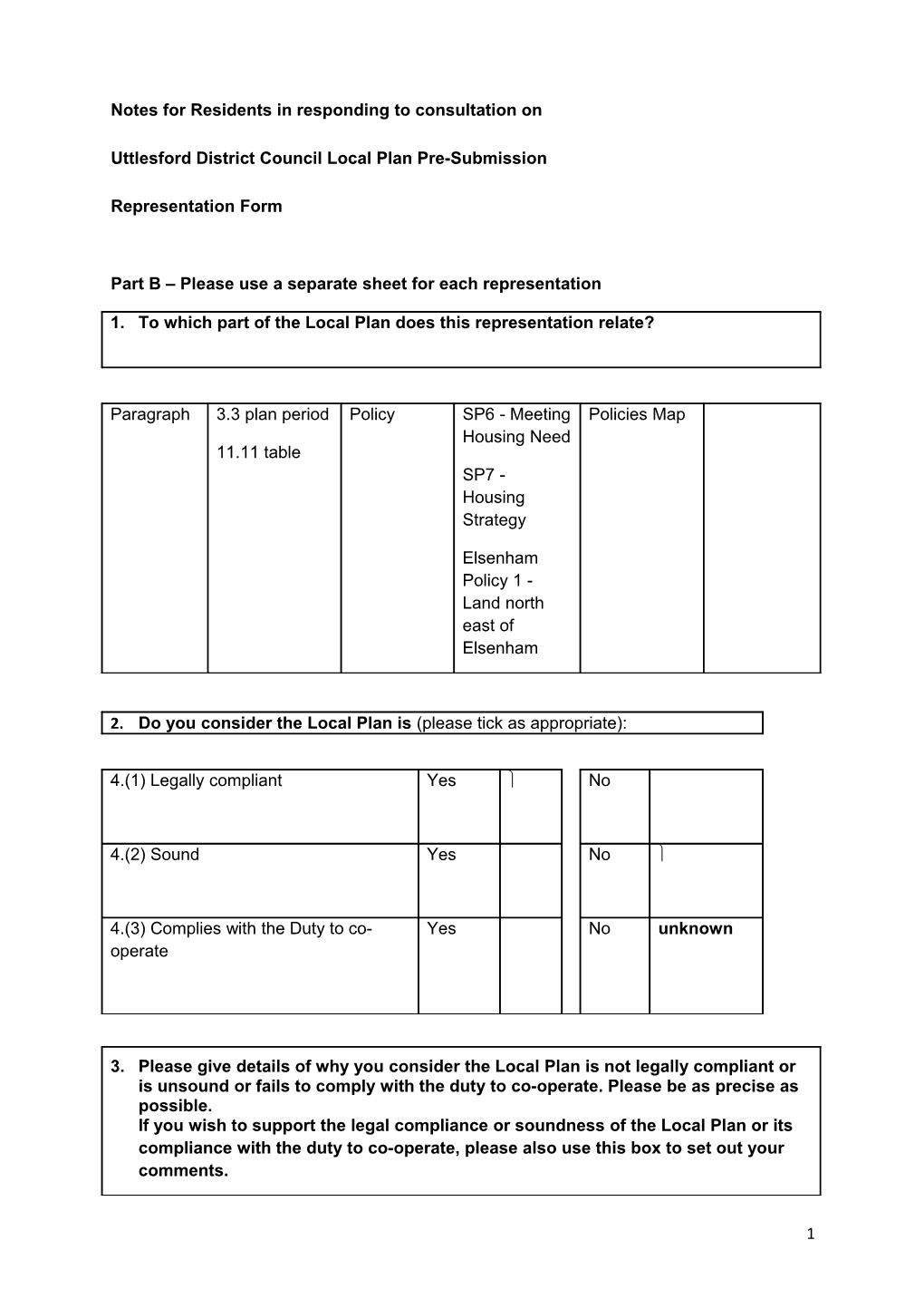 Notes for Locals in Responding to Consultation On