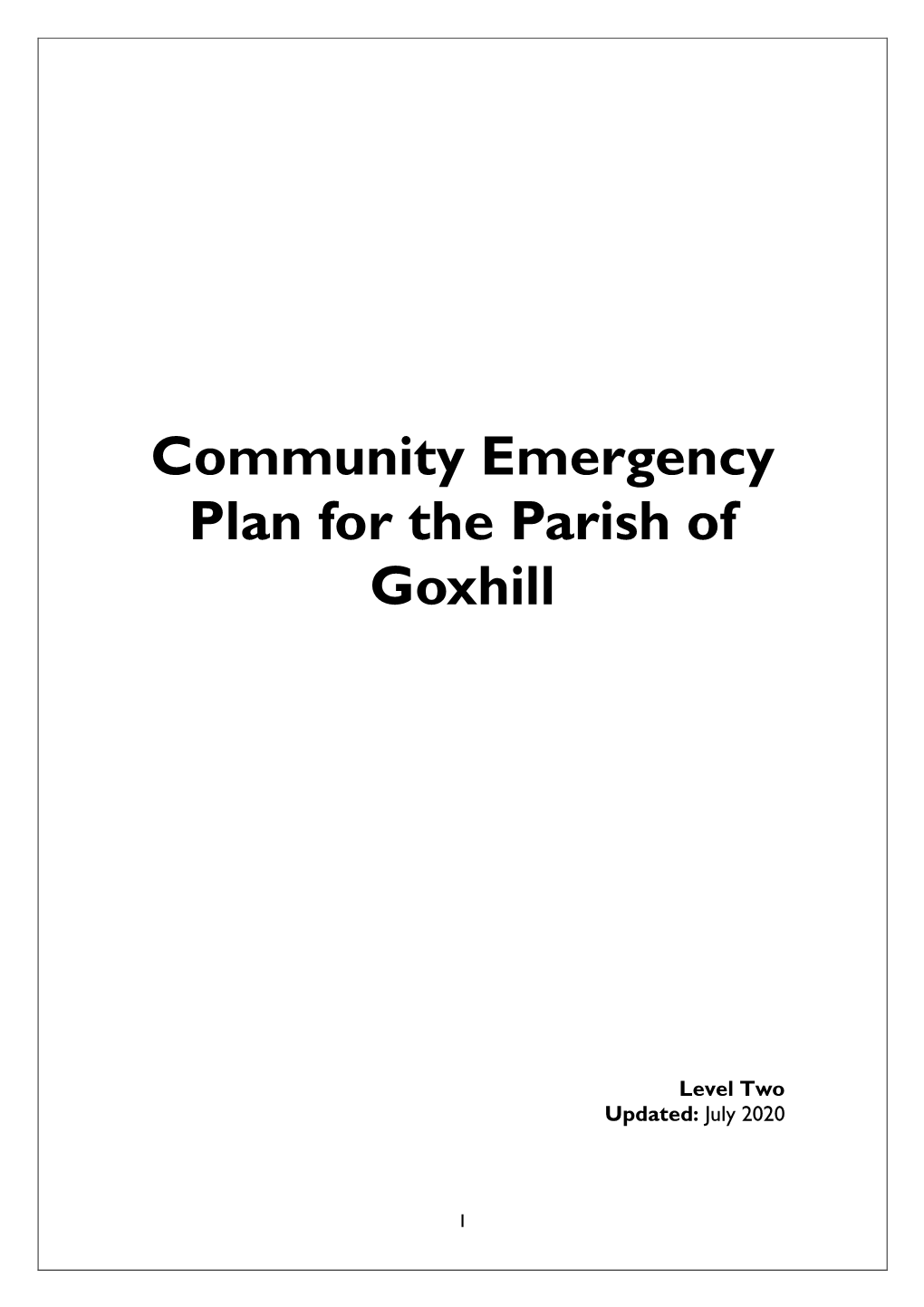 Community Emergency Plan for the Parish of Goxhill