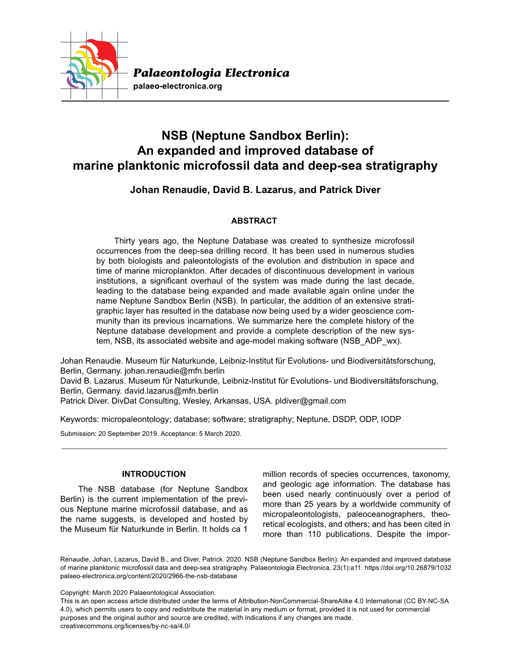 An Expanded and Improved Database of Marine Planktonic Microfossil Data and Deep-Sea Stratigraphy