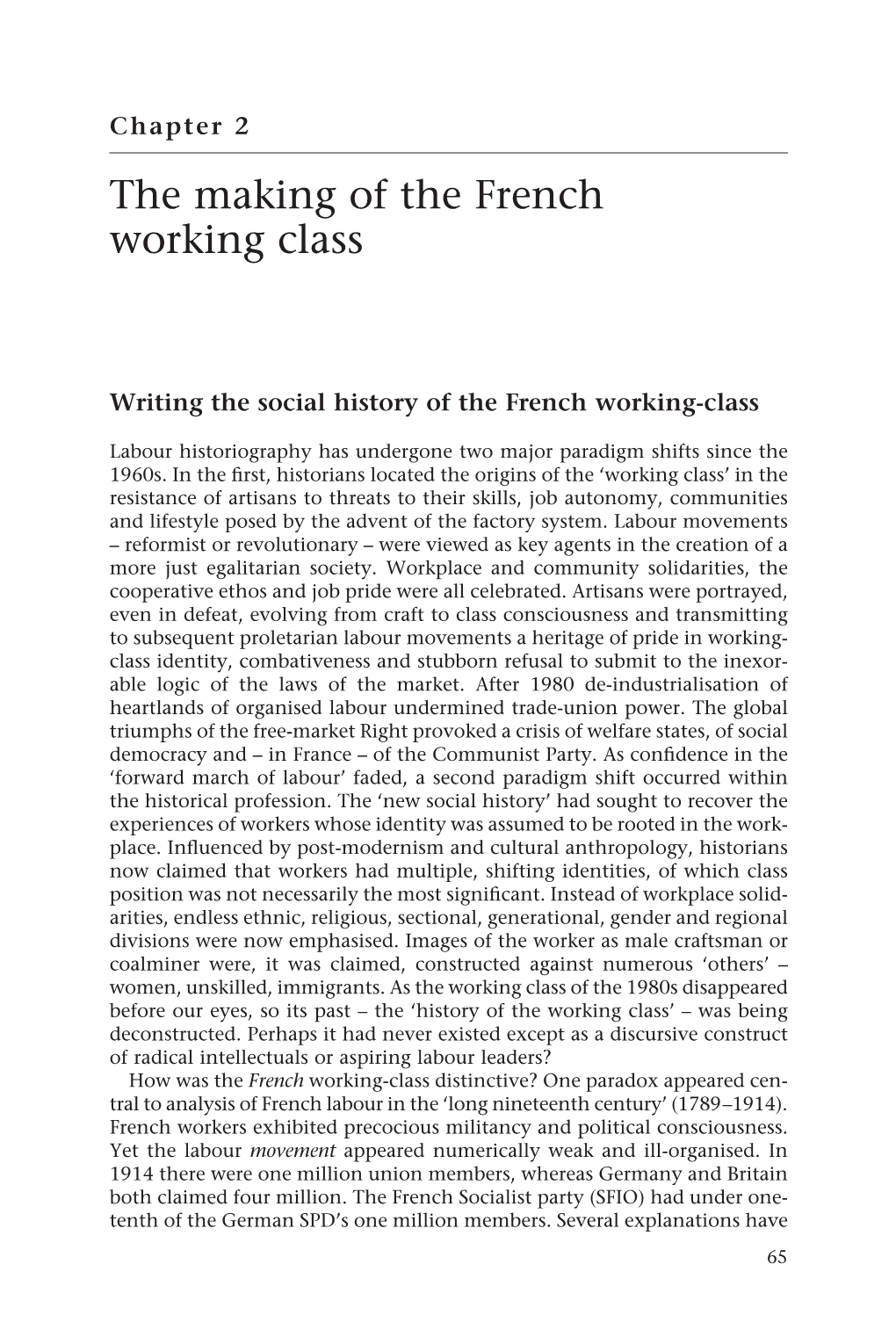 The Making of the French Working Class