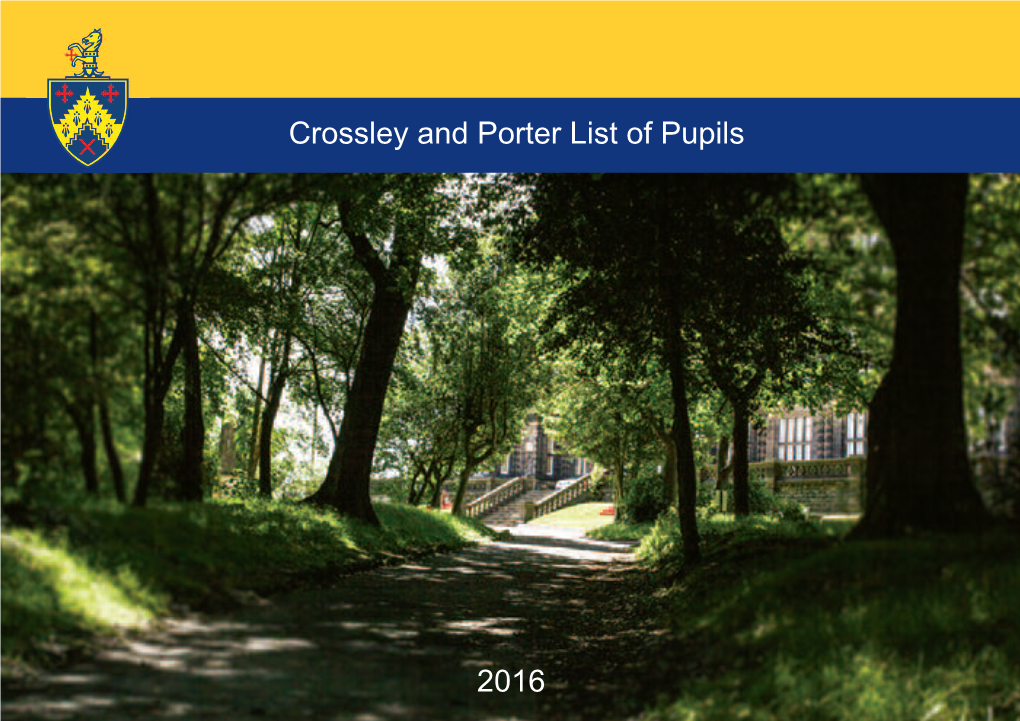Crossley and Porter List of Pupils 2016