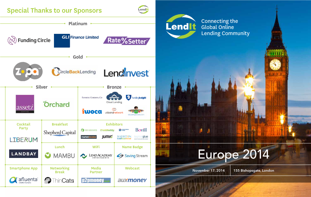 Europe 2014 Smartphone App Networking Media Webcast Break Partner November 17, 2014 155 Bishopsgate, London