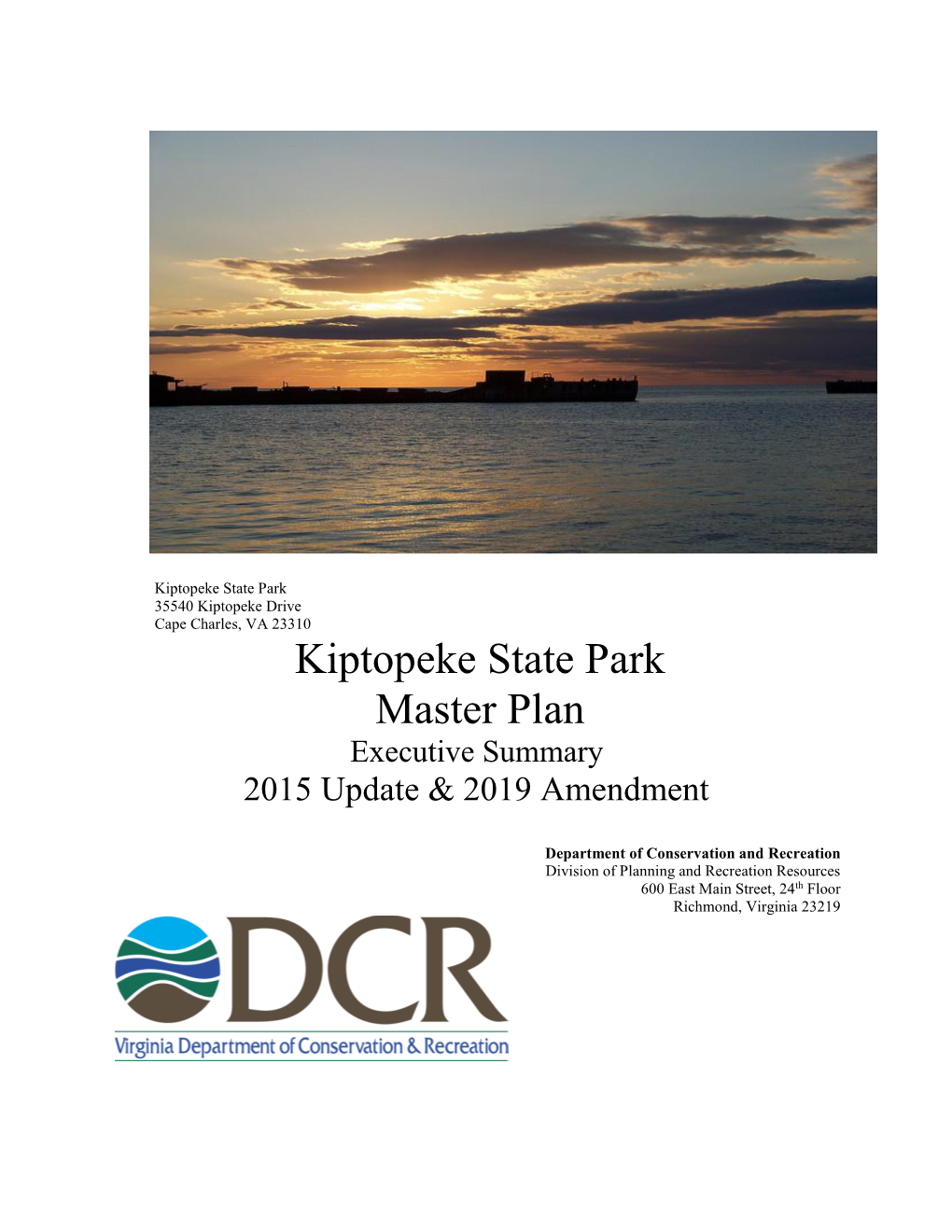 Kiptopeke State Park Master Plan Executive Summary