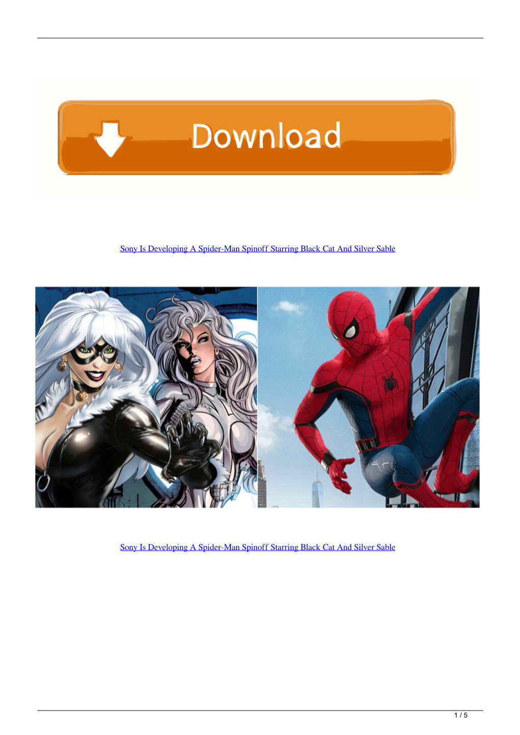 Sony Is Developing a Spiderman Spinoff Starring Black Cat and Silver Sable