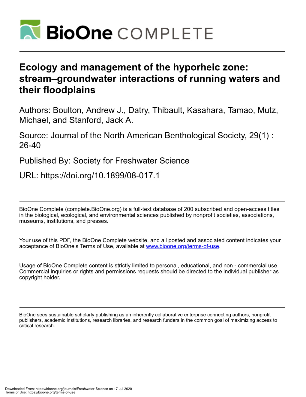 Stream–Groundwater Interactions of Running Waters and Their Floodplains