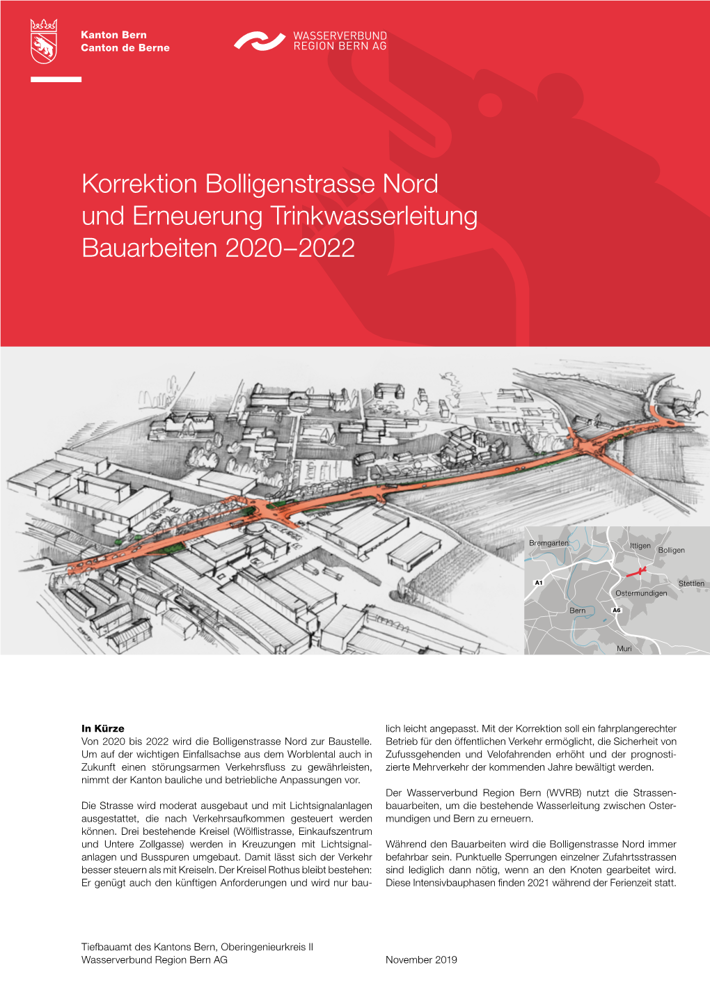 Korrektion Bolligenstrasse Nord Und Erneuerung Trinkwasserleitung Bauarbeiten 2020 – 2022