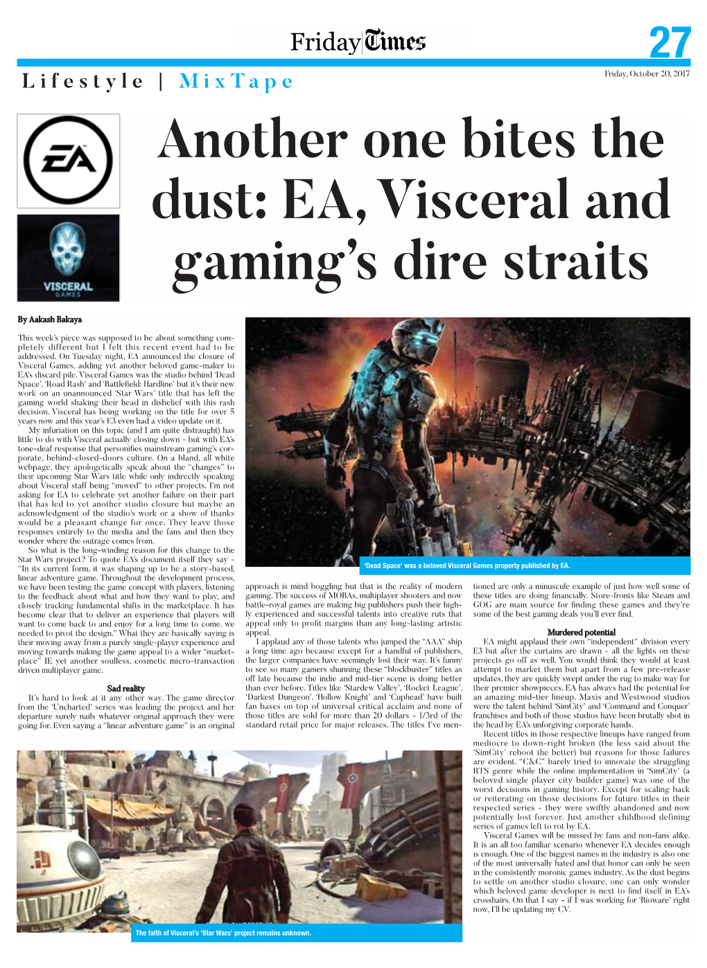 EA, Visceral and Gaming's Dire Straits