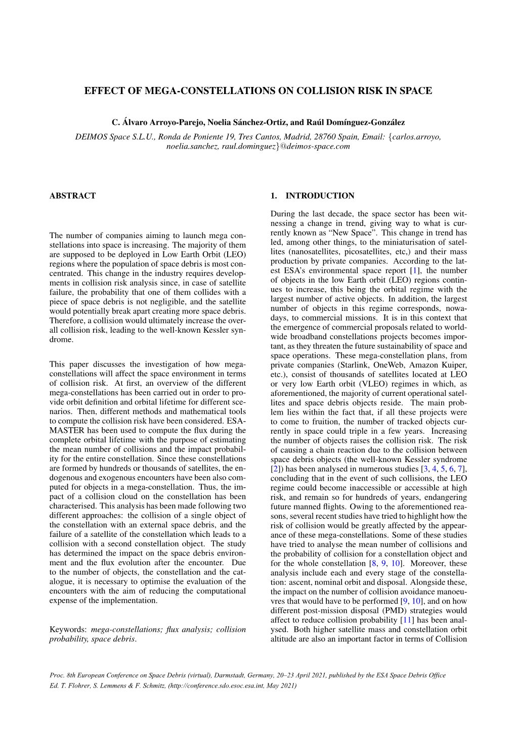 Effect of Mega-Constellations on Collision Risk in Space