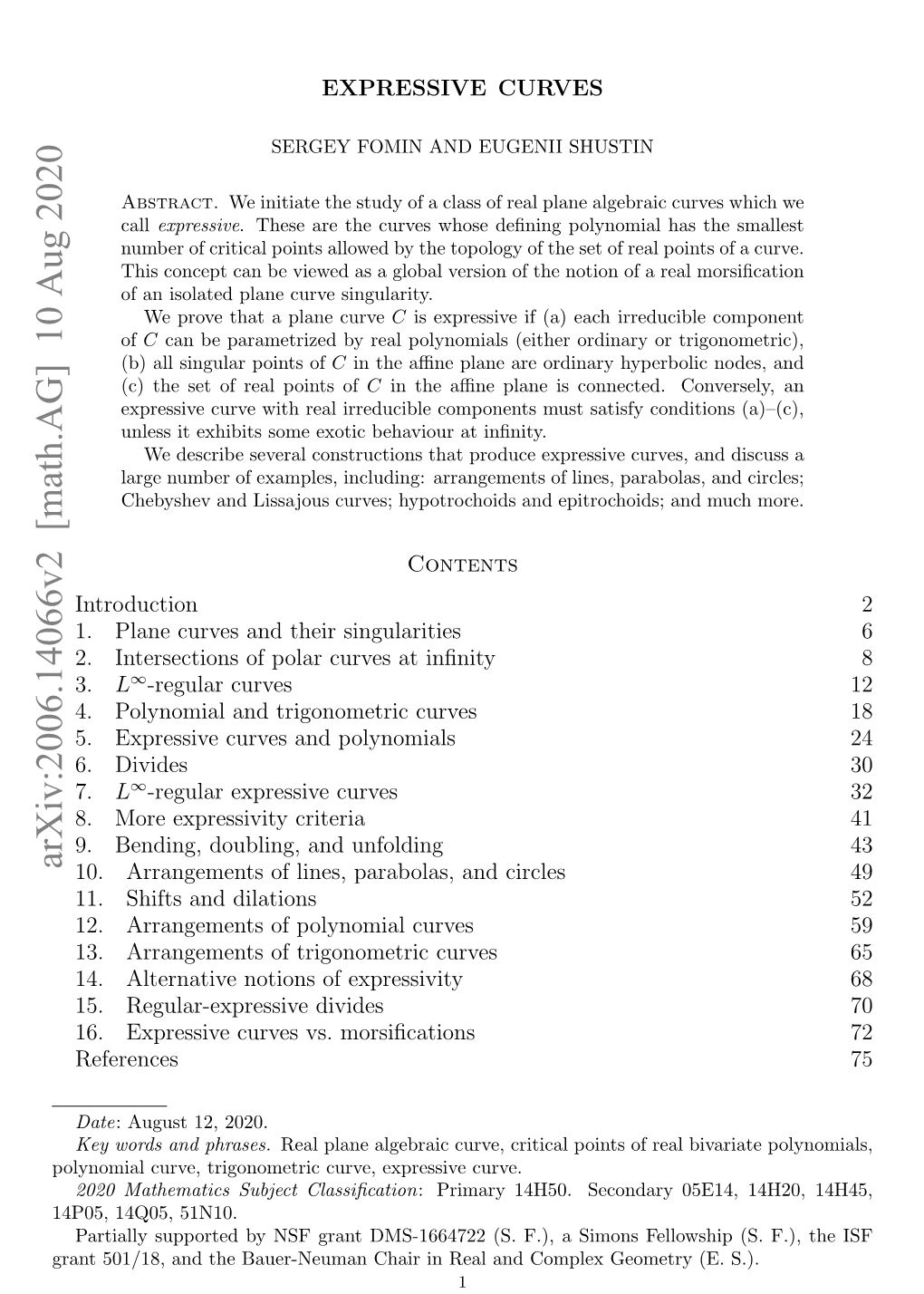 Arxiv:2006.14066V2 [Math.AG] 10 Aug 2020 10