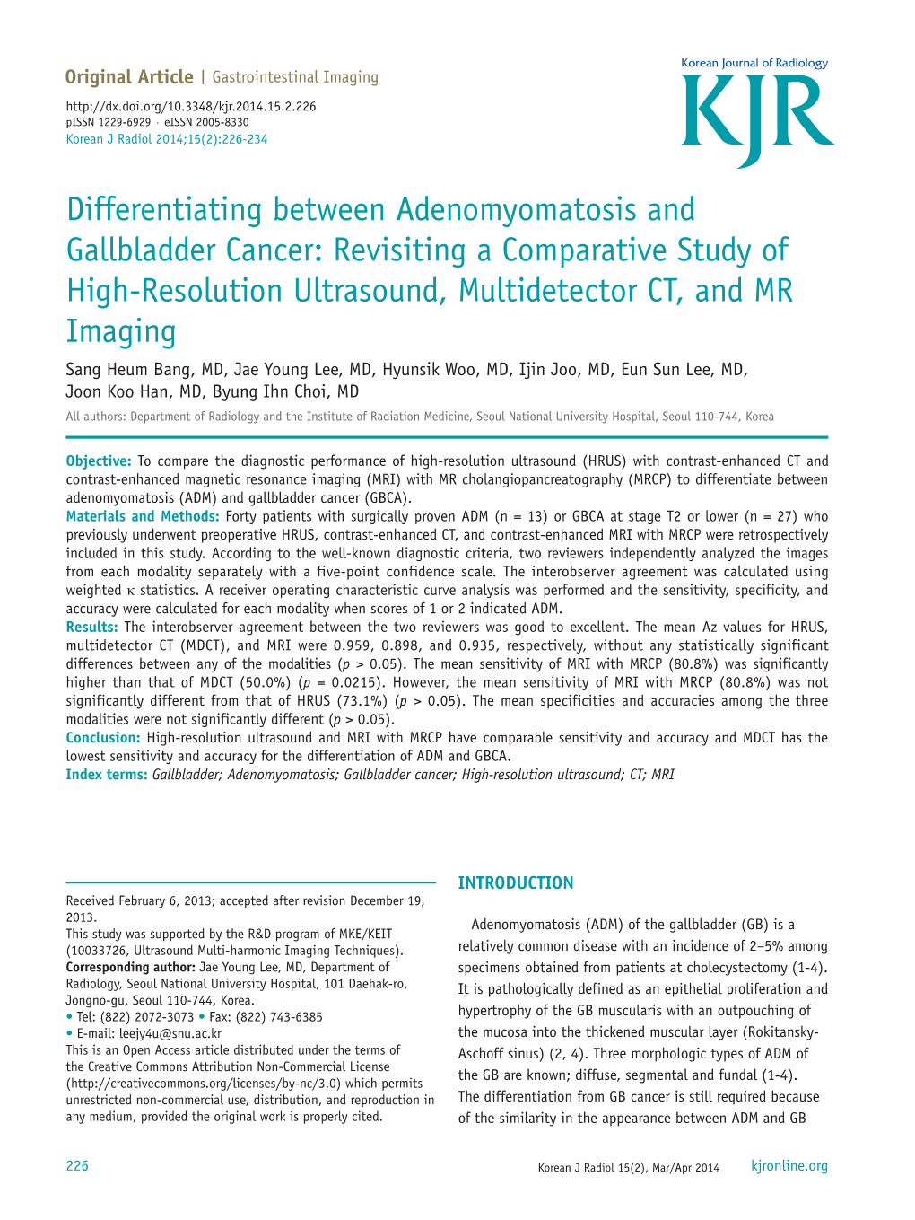 Differentiating Between Adenomyomatosis and Gallbladder