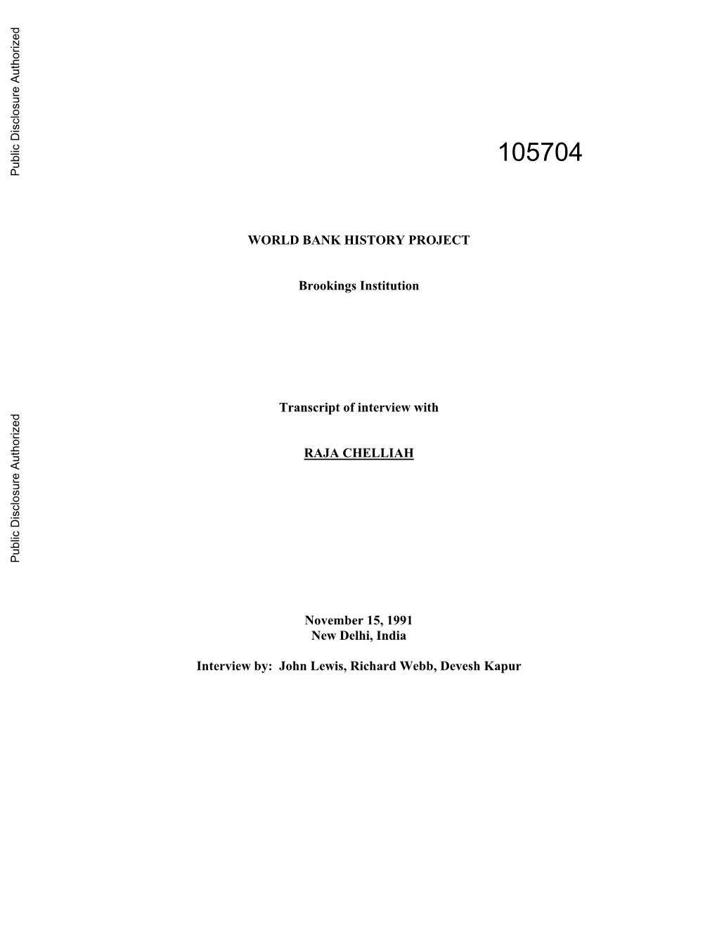 World Bank Document