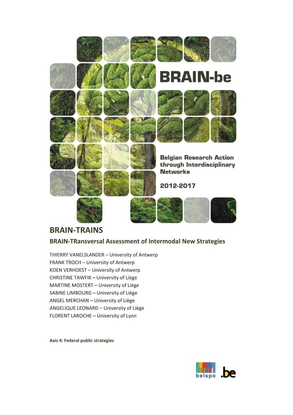 BRAIN-TRAINS BRAIN-Transversal Assessment of Intermodal New Strategies