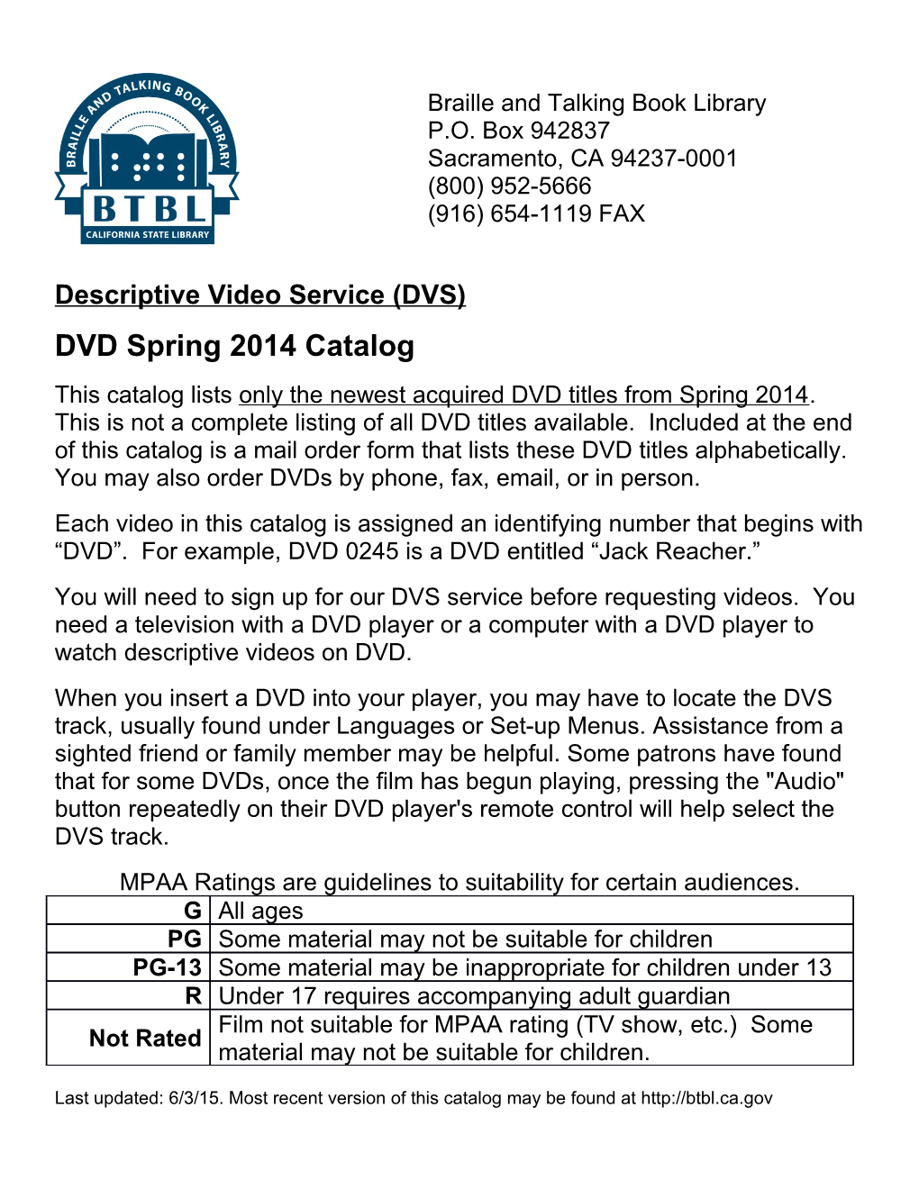 Descriptive Video Service (DVS)
