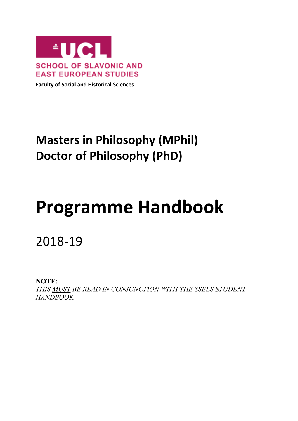 Programme Handbook