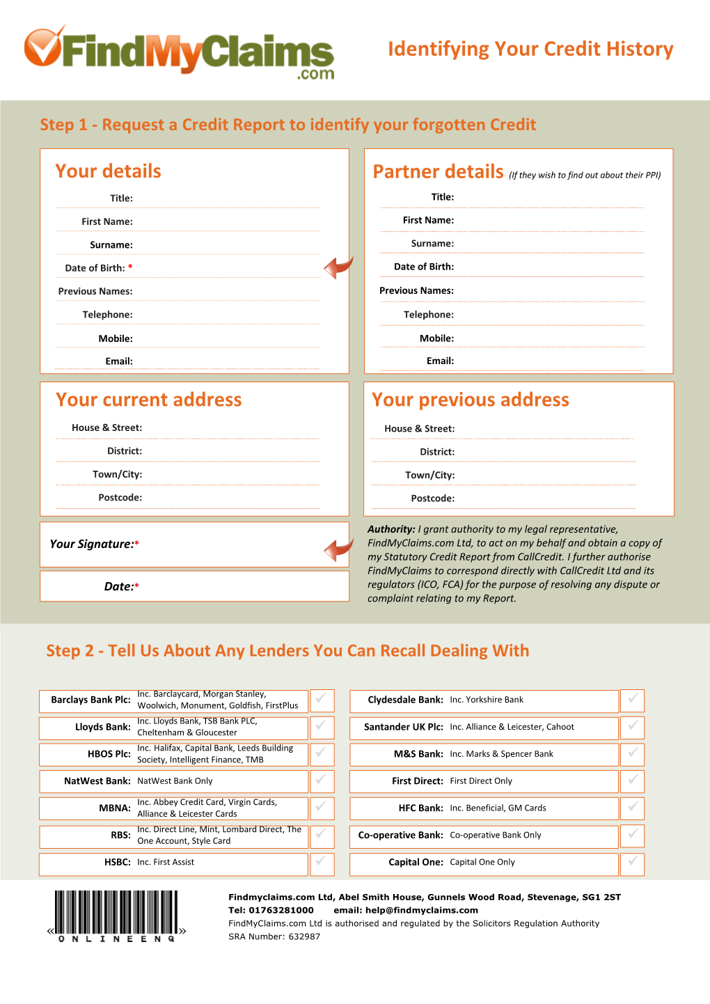 Identifying Your Credit History