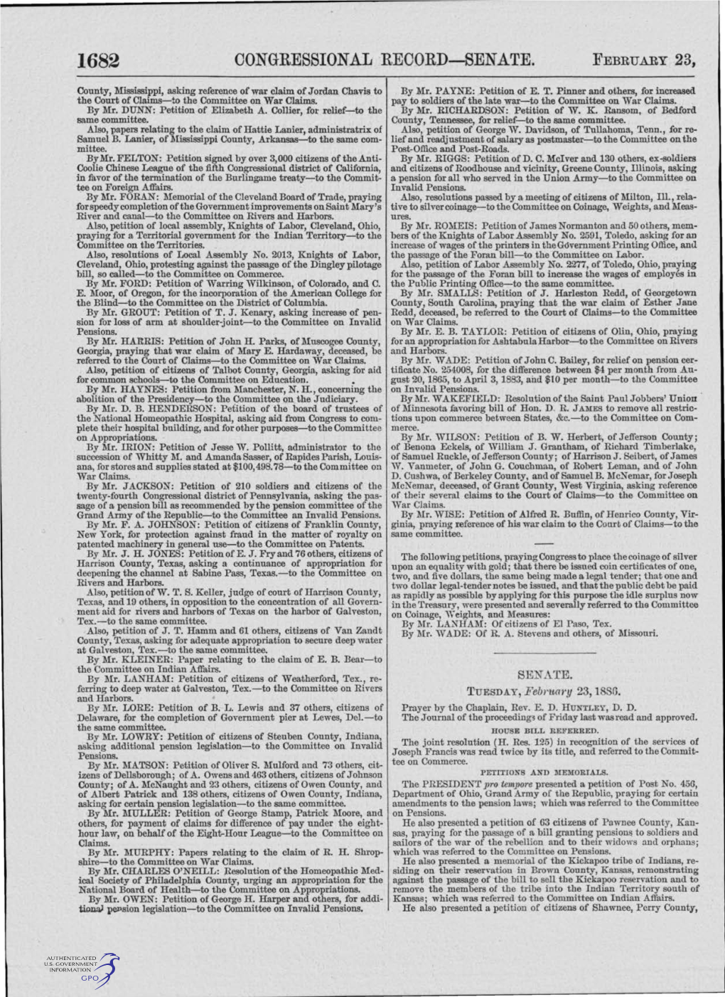 Congressional Record-Senate. February 23