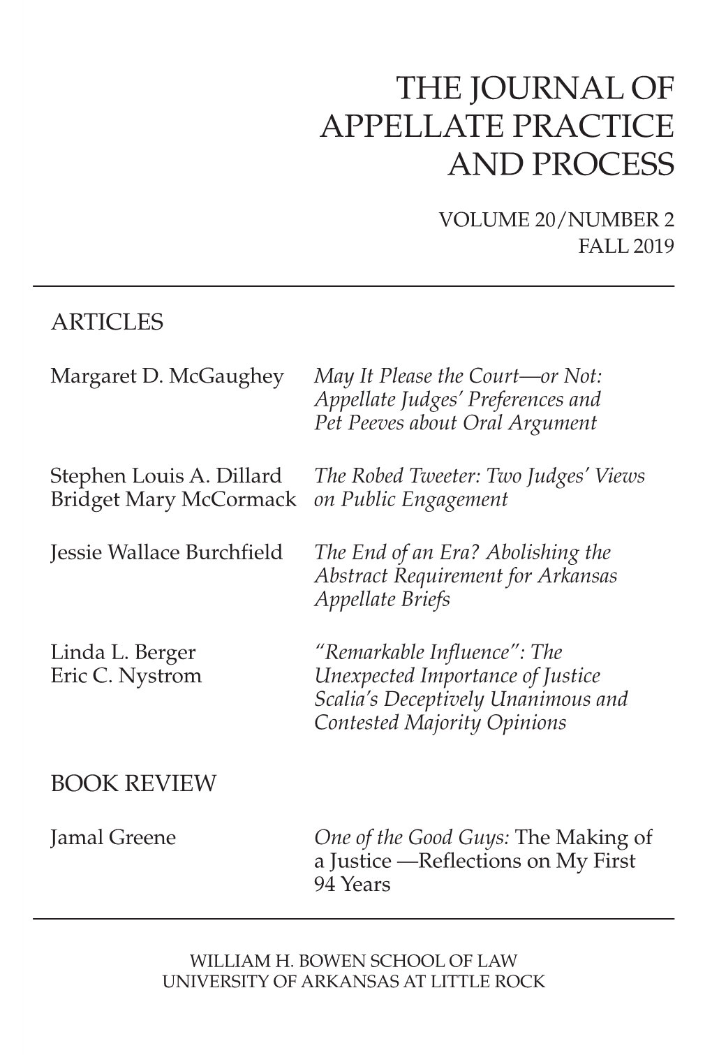 The Journal of Appellate Practice and Process