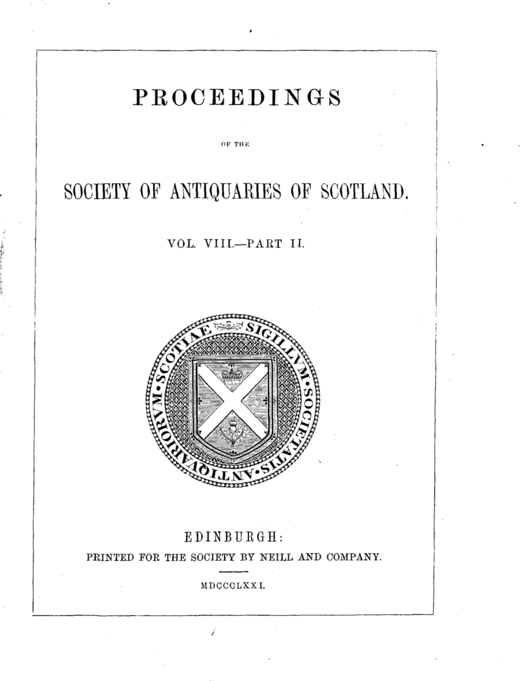 Proceedings Society of Antiquaries of Scotland