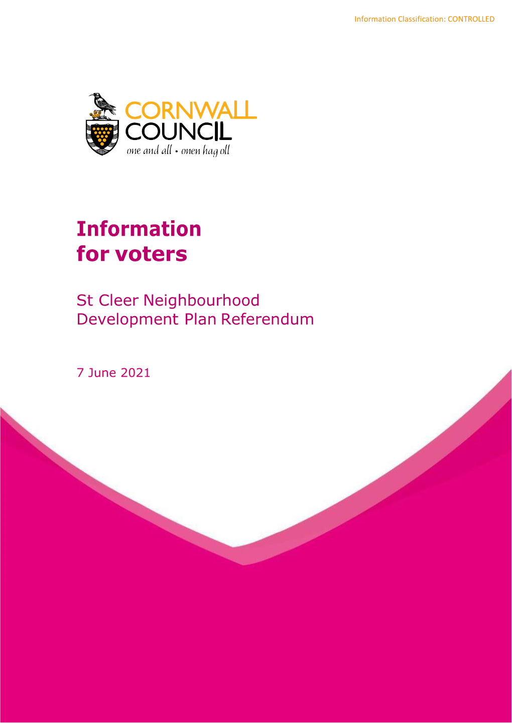 Information for Voters on the St Cleer Neighbourhood Plan Referendum