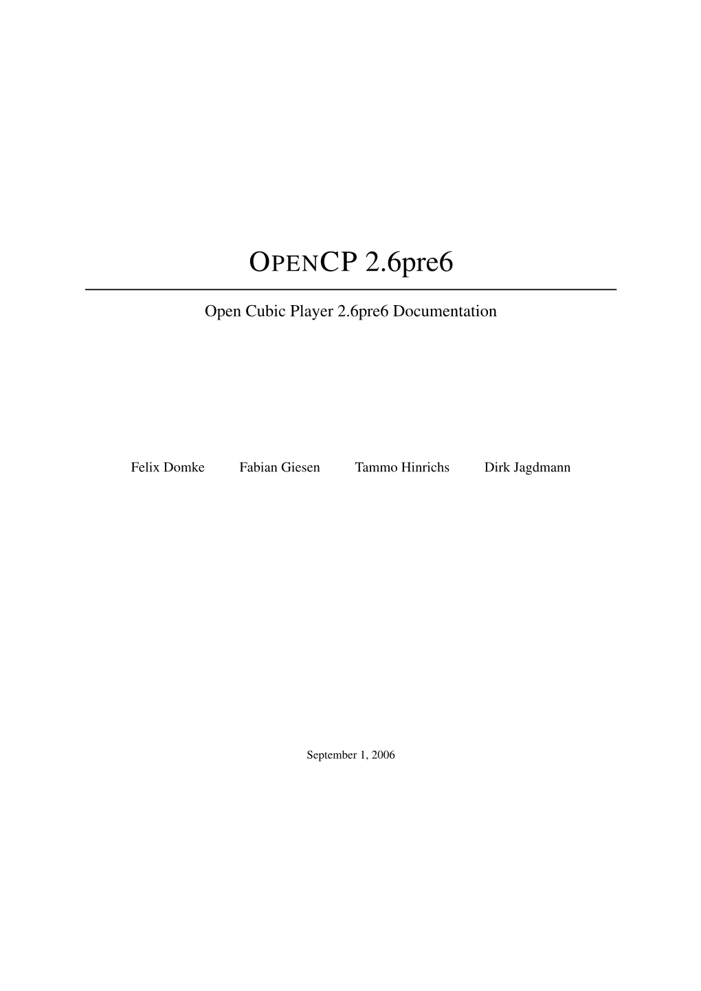 Open Cubic Player Manual