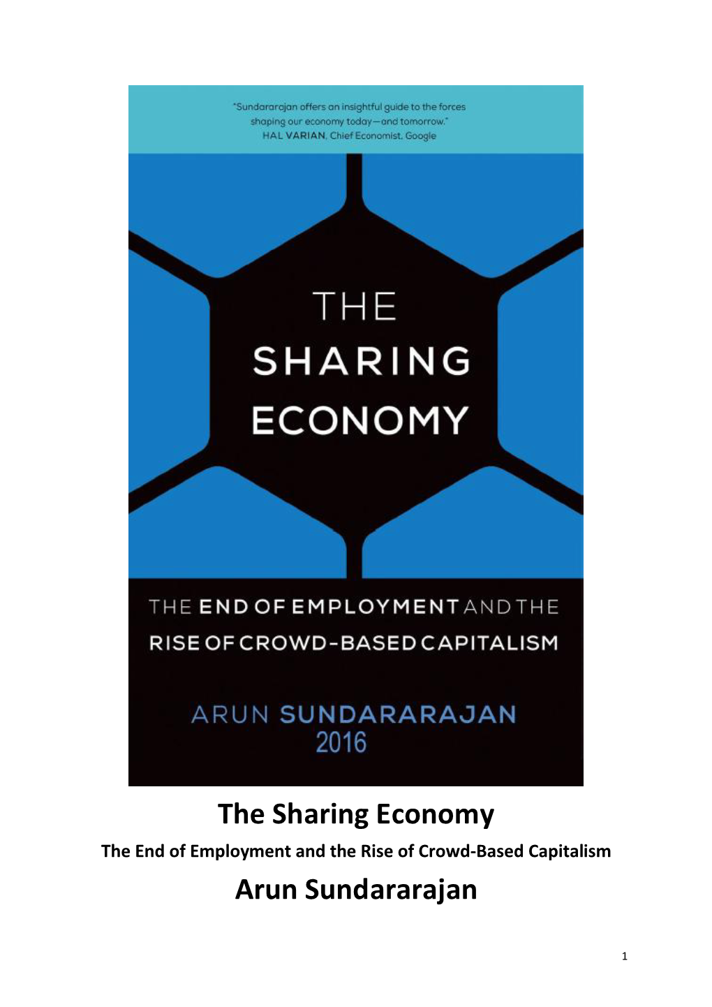 The Sharing Economy Arun Sundararajan