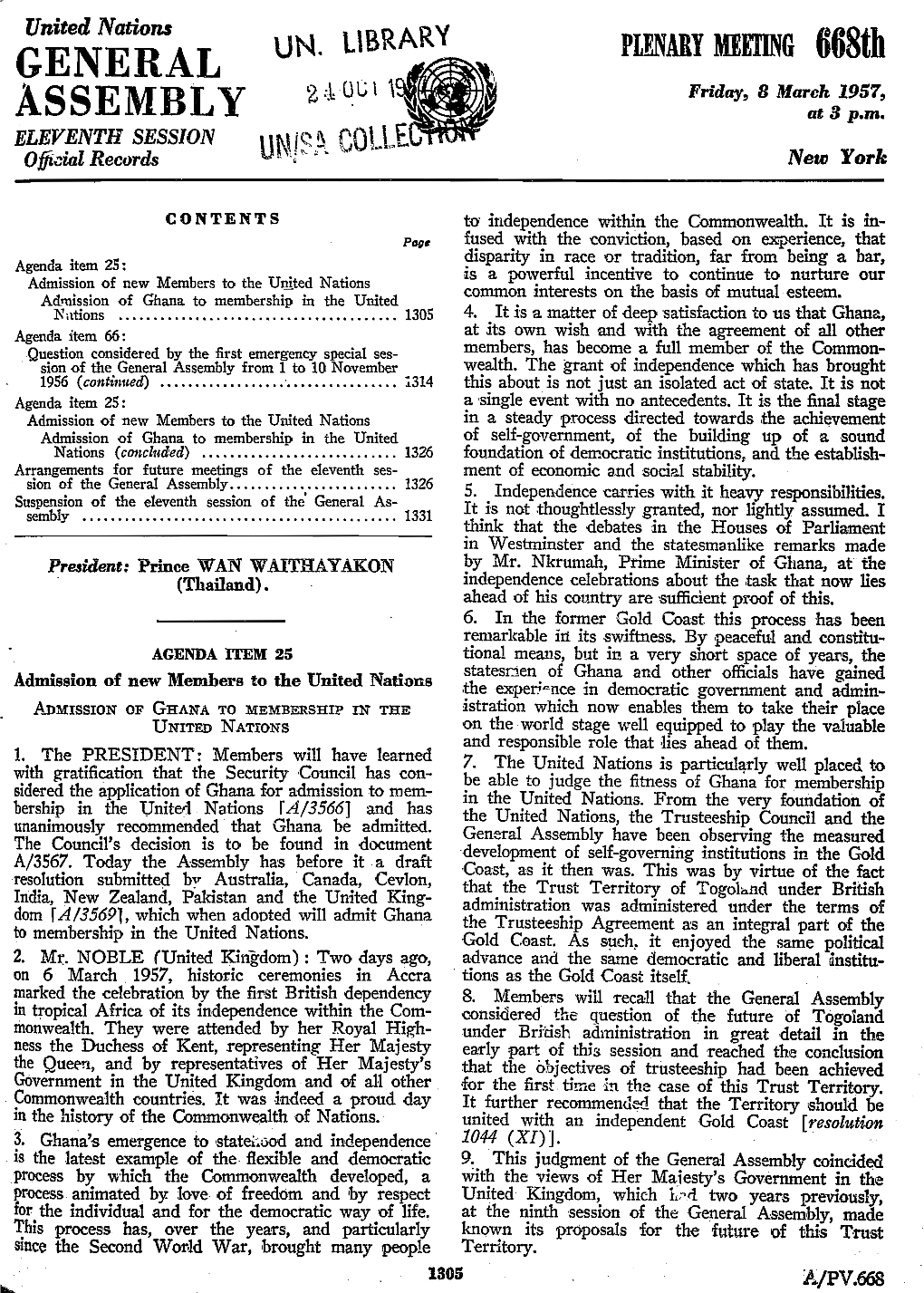 General Assembly from 1 to 10 November of Its 1956 (Conti111led) ~314 This About Is Not Just an Isolated Act of State