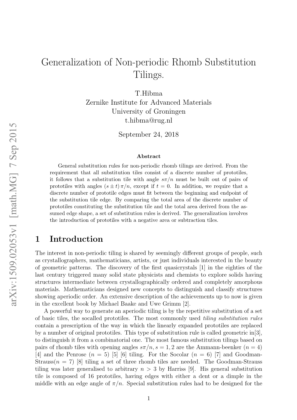 Generalization of Non-Periodic Rhomb Substitution Tilings