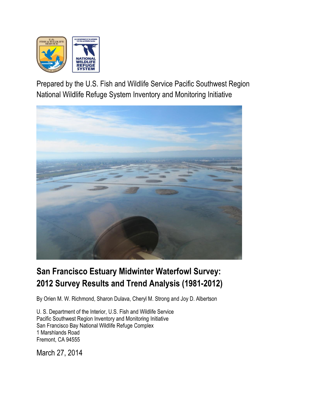 San Francisco Estuary Midwinter Waterfowl Survey: 2012 Survey Results and Trend Analysis (1981-2012)