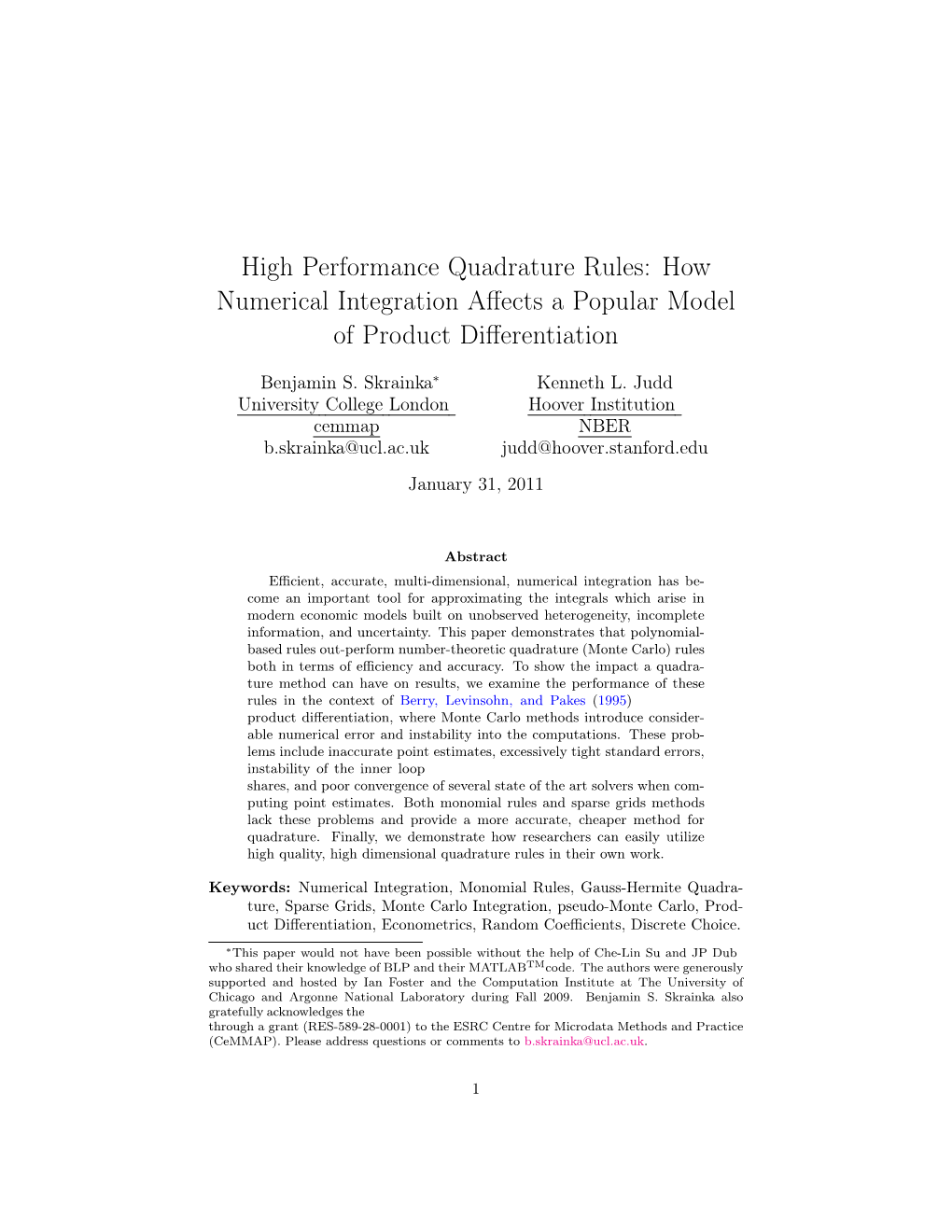 High Performance Quadrature Rules: How Numerical Integration Affects A