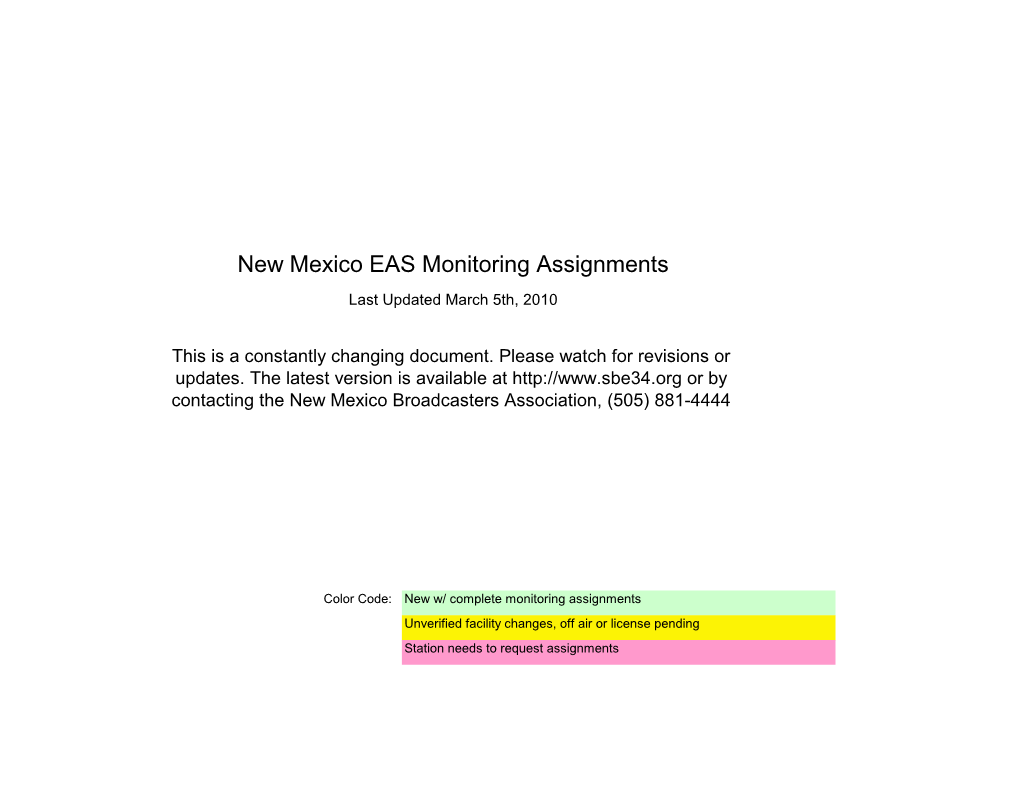 Station Monitoring Assignments