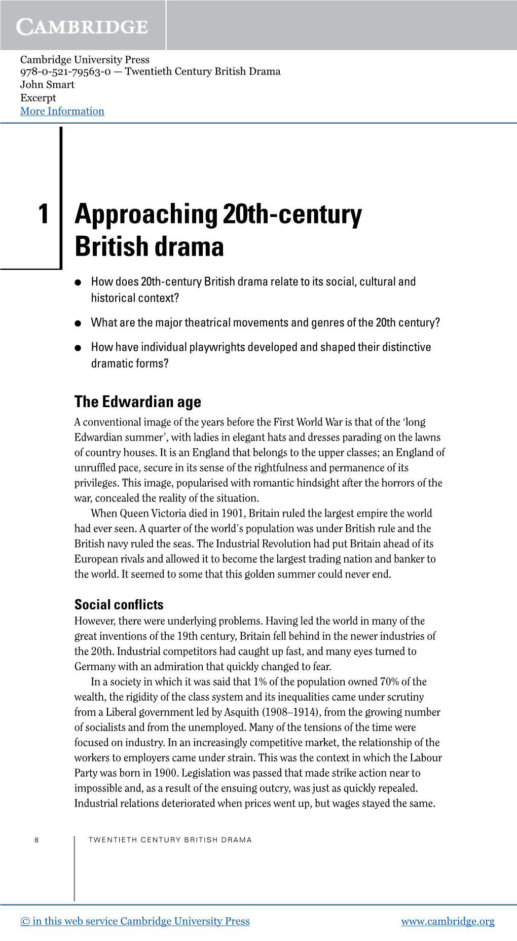 Approaching 20Th-Century British Drama 1