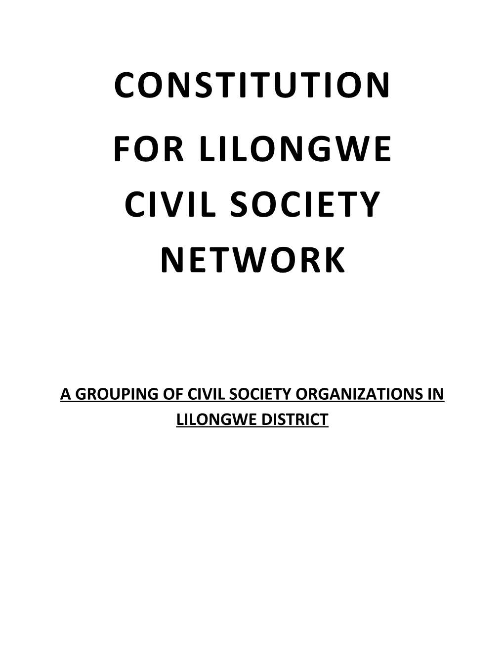 For Lilongwe Civil Society Network