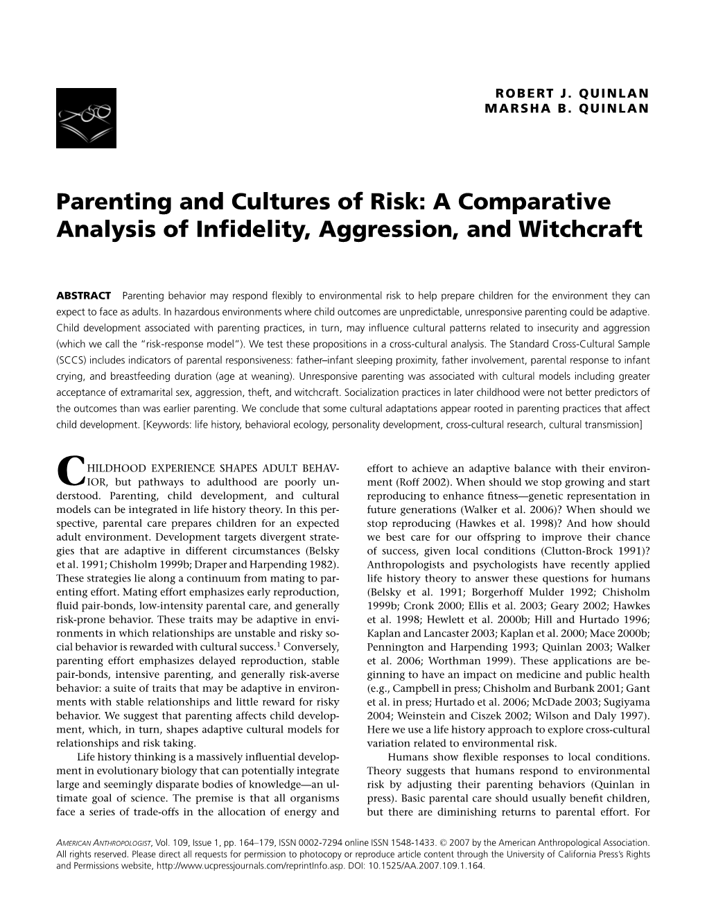 Parenting and Cultures of Risk: a Comparative Analysis of Infidelity