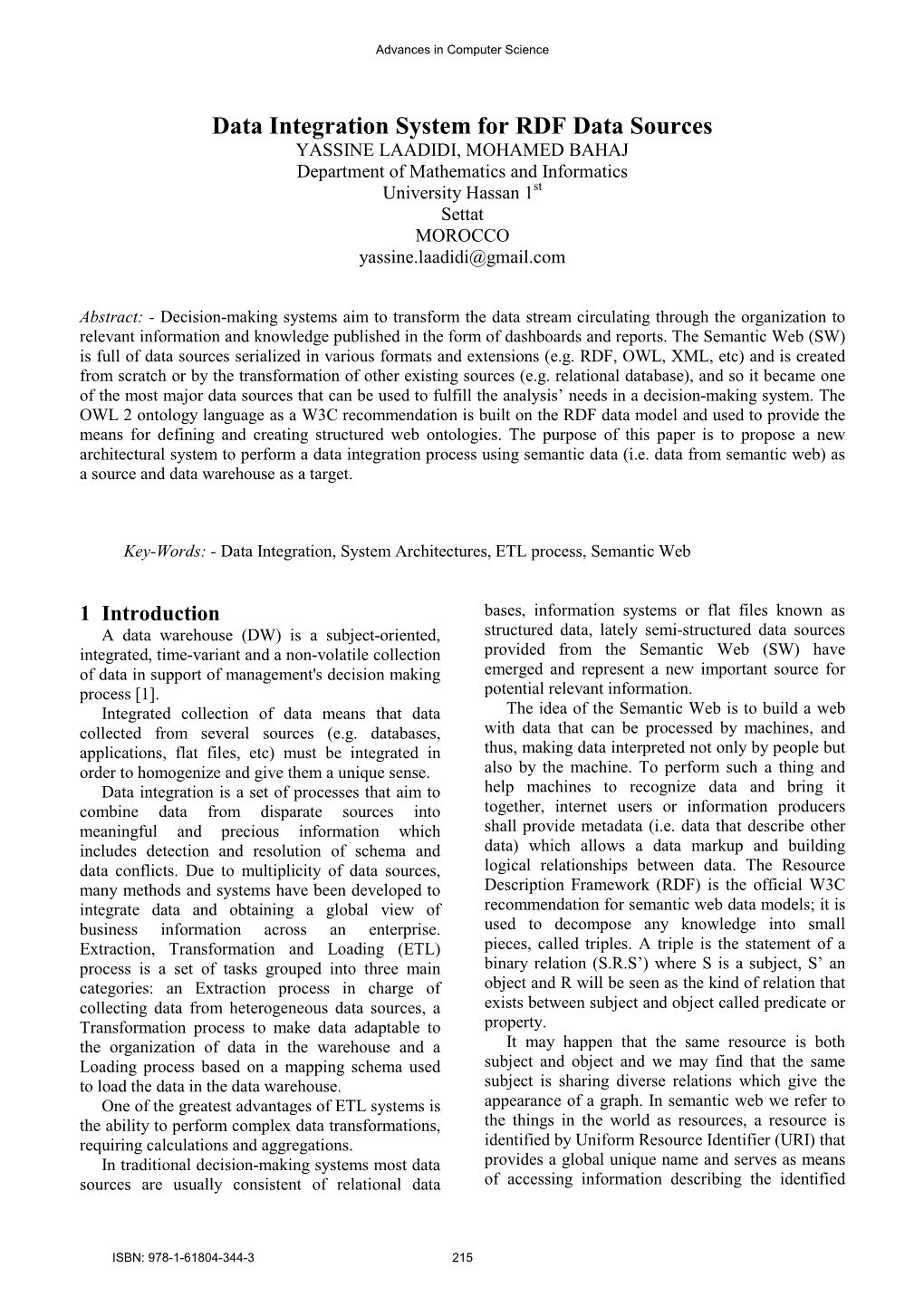 Data Integration System for RDF Data Sources