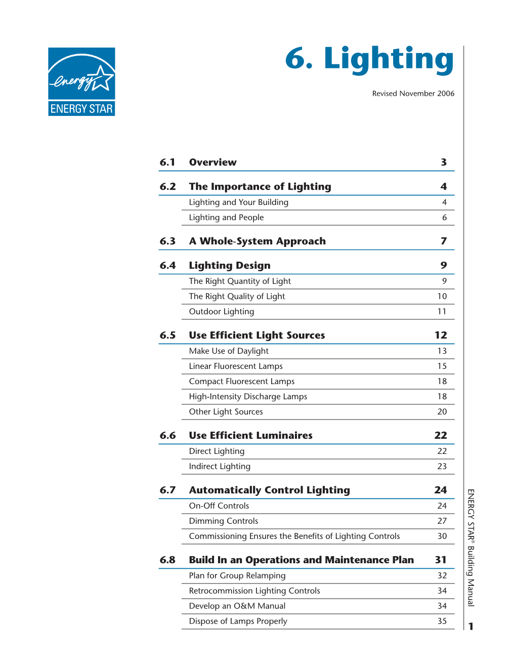 Energy Star Building Upgrade Manual Lighting Chapter 6