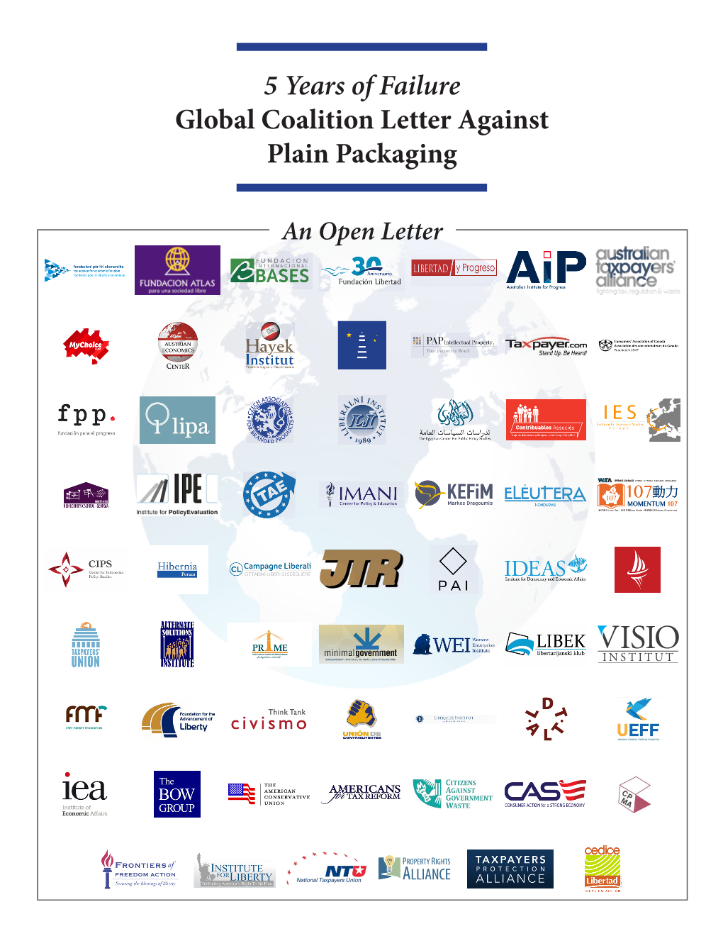 5 Years of Failure Global Coalition Letter Against Plain Packaging