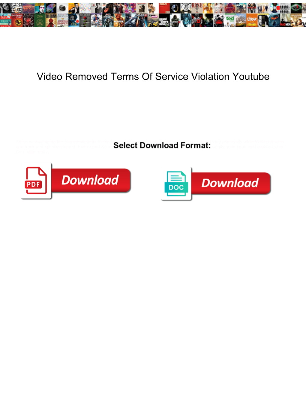 Video Removed Terms of Service Violation Youtube