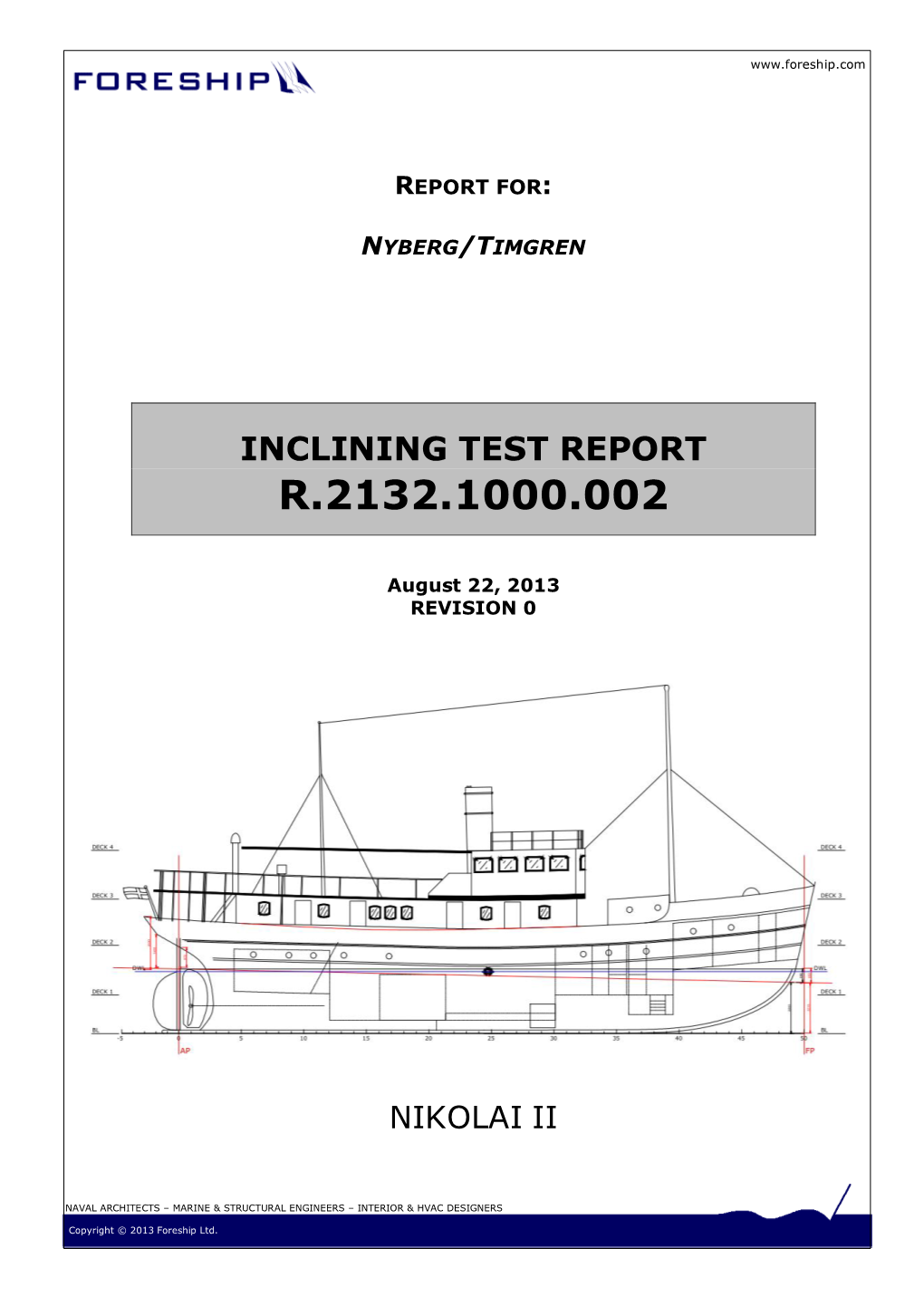 Nyberg/Timgren Inclining Test Report R.2132.1000.002