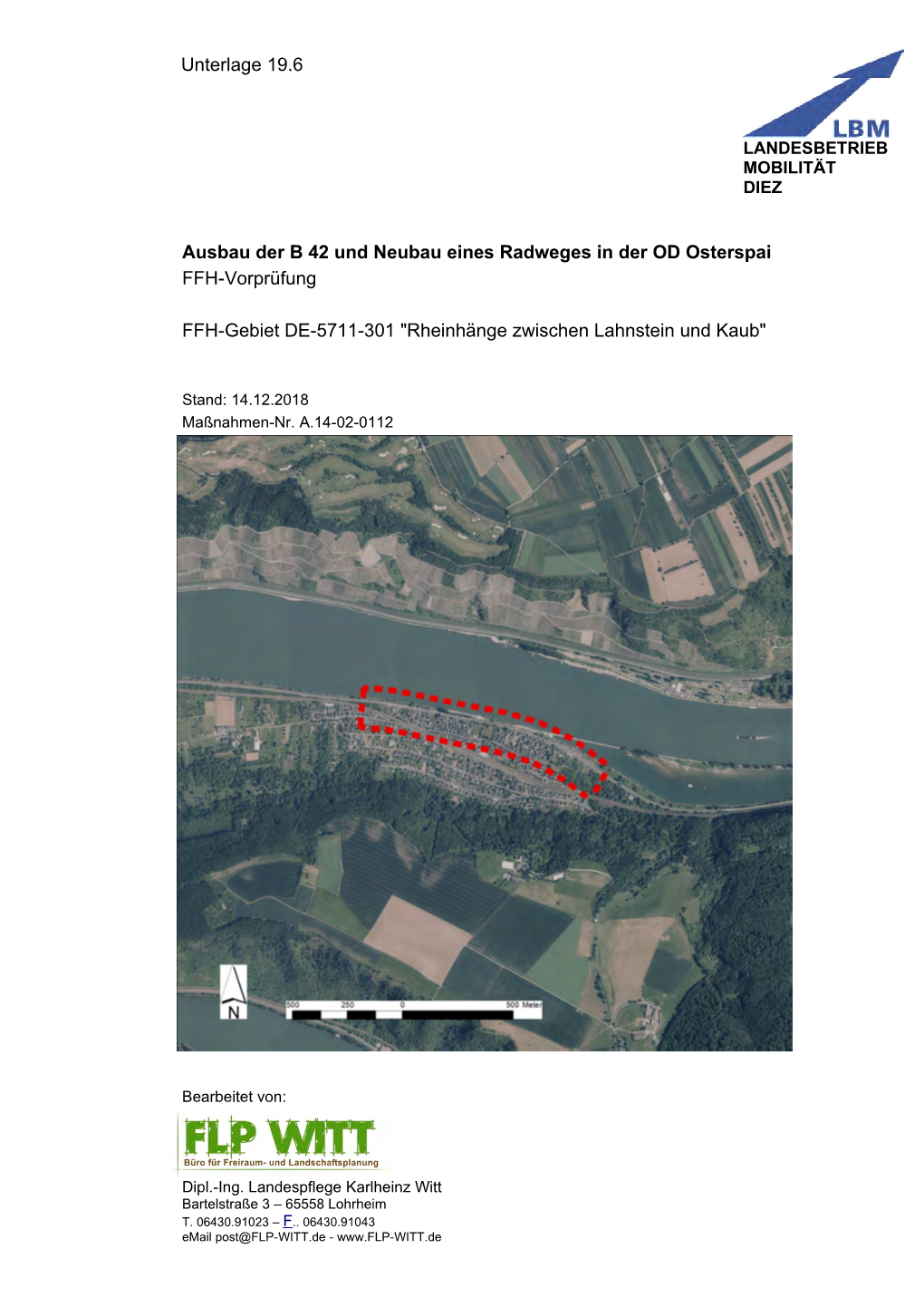 Ausbau Der B 42 Und Neubau Eines Radweges in Der OD Osterspai FFH-Vorprüfung