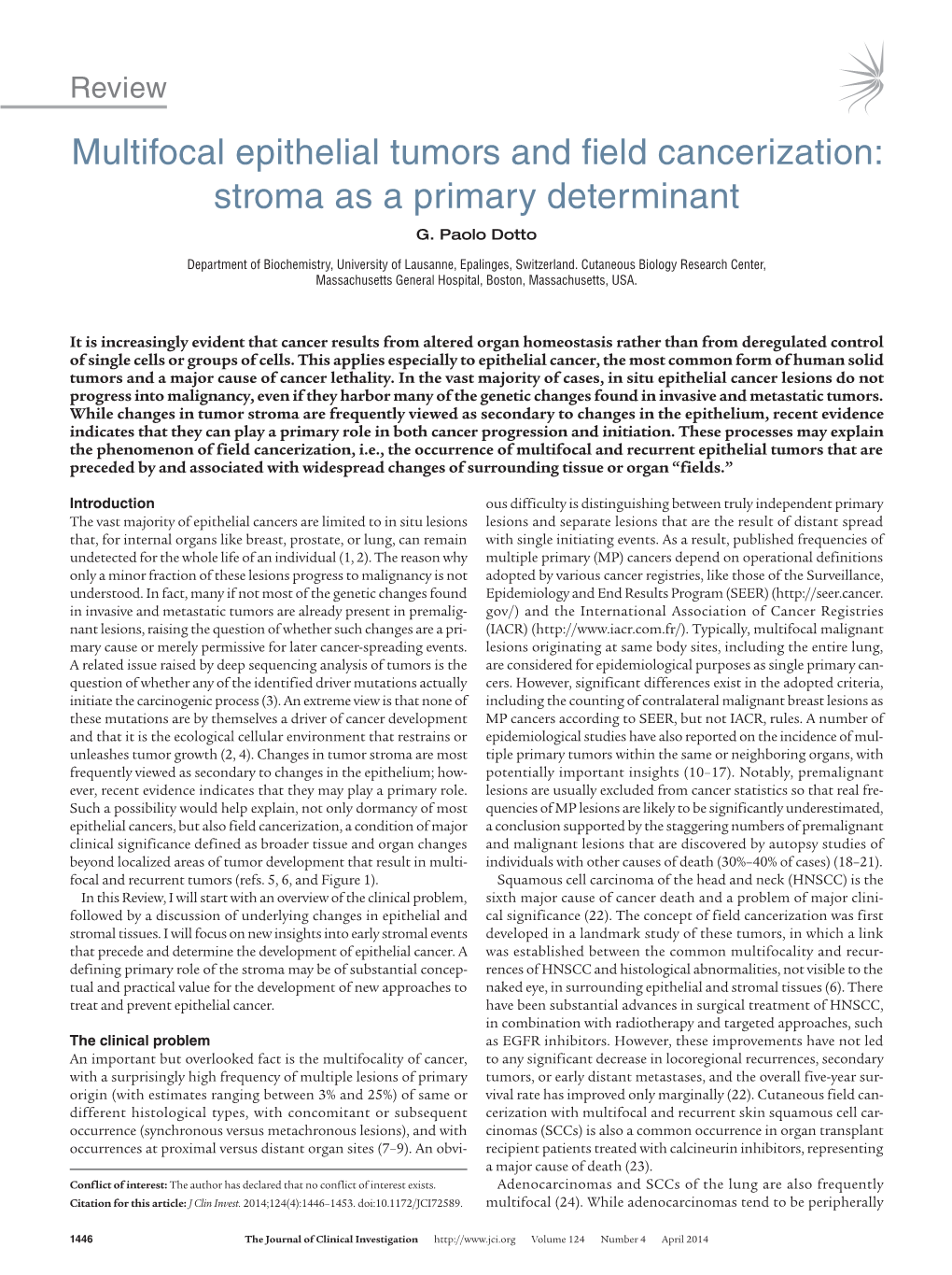 Stroma As a Primary Determinant G