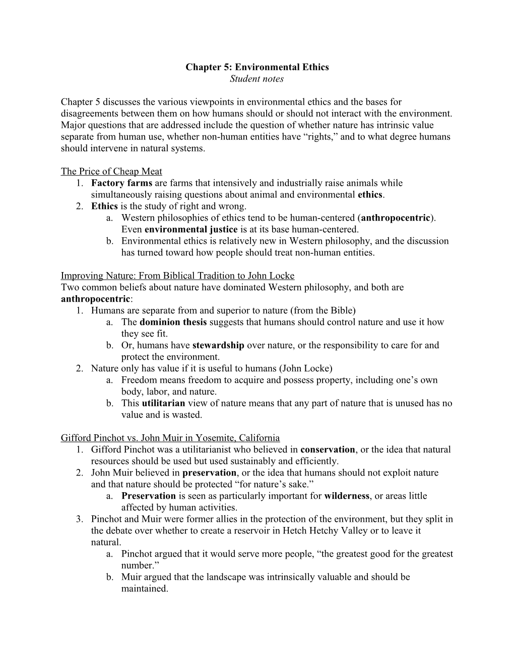 Chapter 5: Environmental Ethics